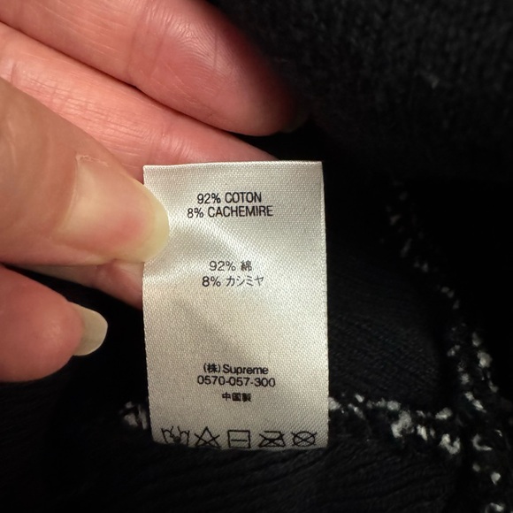 Supreme Black Wrap Big White Logo Cotton Cashmere Beanie GUC - Picture 3 of 6